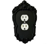 Glomc Plaque d'interrupteur de style victorien gothique avec design architectural complexe pour décoration vintage ou commerciale (C)