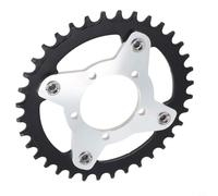 Glomc Plateau de vélo électrique pour Bafang, Bbs01, pour moteur Bbs02, pignon en aluminium 104Bcd avec kit d'adaptateur, composant de mise à niveau de vélo électrique 32T 34T 36T 38T Noir (36T Noir)