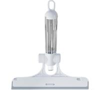 Glomc Raclette de nettoyage 4 en 1 avec spray et racloir, construction ABS, poignée ergonomique, pour la maison, la voiture, la cuisine, la salle de bain et la douche (blanc)