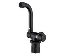 Glomc Robinet de camping-car rotatif à 360 degrés avec bec pliable et aérateur dissimulé, finition chromée en cuivre, eau chaude et froide à trou unique G1/2, noir, pour camping-car ou cuisine marine