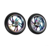 Glomc Roues de trottinette de 120 mm, avec roulements ABEC-9, silencieuses, amortissantes et résistantes à l'usure en PU pour trottinettes de figures, freestyle et à pied, noyau en aluminium (sept