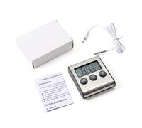 Glomc Thermomètre numérique LCD pour réfrigérateur avec alarme, mémoire de température max/min, acier inoxydable et ABS, surveillance intérieure et réfrigérateur, plage de -50 °C à 70 °C