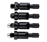 Glomc TPMS Kit d'entretien de tige de valve en aluminium, 4 pièces, noir, avec joints en métal/caoutchouc et écrous de fixation, compatible avec les modèles Tesla