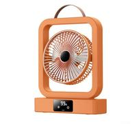 Glomc Ventilateur minuteur pliable avec affichage numérique et chargement USB C, portable ou mural pour la maison, le bureau et l'extérieur, bleu (orange)