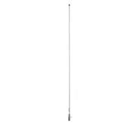 Glomex - Antenne VHF "Basic Line" 1,5 m (Blanc), modèle RA400CR - Virole en laiton chromé, comprend câble 4,5 m, 3 dB, DC Ground, pour bateaux à moteur - Qualité et finitions supérieures