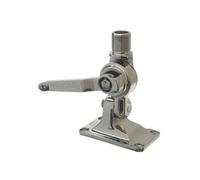 Glomex - Base à double articulation en acier inoxydable AISI 316, modèle RA116SS - Verrouillage à levier, passe-câble coaxial/GPS, filetage 1" x14, pour bateaux à voile, moteur, bateaux pneumatiques