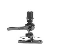 Glomex - Base à double articulation en acier inoxydable AISI 316, modèle RA166/23 - Verrouillage à levier, Passe-câble Coaxial/GPS, Filetage 1"x14, pour bateaux à voile, moteur, bateaux pneumatiques