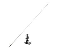 Glomex Kit d'antenne VHF haute performance 2,4 m (blanc) + base RA107SSFME, modèle RA1225HP, gain élevé 6 dB, construction robuste, pour bateaux à voile, moteur, bateaux pneumatiques, yachts