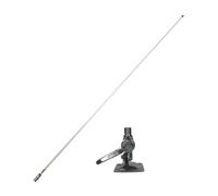 Glomex Kit d'antenne VHF haute performance 2,4 m (blanc) + base RA116SS, modèle RA1225HP, gain élevé 6 dB, construction robuste, pour bateaux à voile, moteur, bateaux pneumatiques, yachts