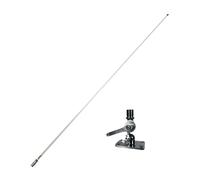 Glomex Kit d'antenne VHF haute performance 2,4 m (blanc) + base RA166/23, modèle RA1225HP, gain élevé 6 dB, construction robuste, pour bateaux à voile, moteur, bateaux pneumatiques, yachts