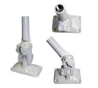 Glomex RA135FME - Marine Antenne SUPPORT DOUBLE ARTICULATION EN NYLON RENFORCÉE - BLOCAGE PAR MOLETTE - PASSECÂBLE - FILETAGE 5 /8 " x 24 - support double articulation en nylon traité anti-UV pour fixation sur pont ou cloison, avec blocage par molette.