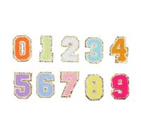 Glomora 10 Pièces Thermocollants, Chiffres Multicolores en Coton De Qualité Supérieure, Réorganisez Vos Chapeaux, Sacs à Dos, Chemises