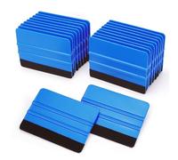 Glomora 20 PCS Raclette Film Fenêtre Voiture, Outils Teinture Vitre, Kit Applicateur Vinyle Wrapping, avec Bord Fibre Durable, 10x7 cm Plastique Bleu pour Habillage Auto/Décalque/Paper Peint