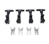 Glomora 4 pièces loquet de capot en caoutchouc élastique en acier inoxydable poignée en T flexible loquets de tirage flexibles en caoutchouc avec supports pour moteur de véhicule