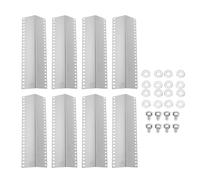 Glomora 8 pièces plaques de Couverture de Gril de Barbecue en Acier Inoxydable Remplacement brûleur Garde diffuseur de Chaleur 26 cm