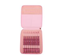 Glomora 9Pcs Crochet Hooks Set Aluminum Ergonomic Handles Straight Knitting Needles with Storage Bag for Yarn Craft
