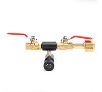 Glomora Adaptateur de recharge de CO2 avec double valves filetage CGA320, kit de charge de soude en laiton pour carbonateur domestique, compatible avec les bouteilles de CO2