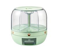 Glomora Boîte de Conservation de céréales, Distributeur Alimentaire Transparent Rotatif à 360°, Grande capacité et Facile à Nettoyer, pour Riz, Haricots, cacahuètes, orge,