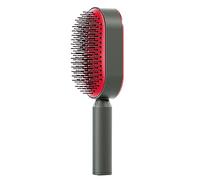Glomora Brosse à cheveux à coussin, brosse de massage du cuir chevelu autonettoyante avec coussin d'air et pointes arrondies, brosse à cheveux démêlante pour cheveux longs pour fem (Rouge)