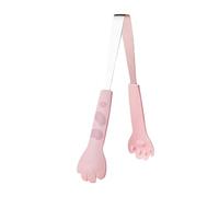Glomora Cats food clip, stainless steel non slip and comfortable grip baking clip, smooth lock, cute kitchen accessories gifts for cooking toast, Berry cake barbecue, etc. (Large Pink)