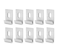 Glomora Clips de Base 10 pièces, Crochets de Fixation, Clips de Base de l'ensemble de luminaires en Aluminium, 1.3x0.8in Pouces pour La Plupart des Serres(Silver)