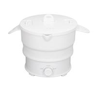 Glomora Cuiseur électrique pliable 800 W 1,2 L - Marmite de voyage avec support de cuisson à la vapeur pour camping, bureau, hôtel, silicone de qualité alimentaire, faire bouillir