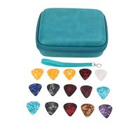 Glomora Ensemble de Sacs pour plectres de Guitare, avec 15 plectres, Support de Rangement étanche EVA Antichoc pour Musiciens et guitaristes (Blue)