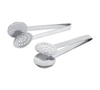 Glomora Ensemble Presse-Sachets De Thé, 2 Pièces Pinces à Sachets De Thé Rondes avec Filtre Perforé, Passoire à Thé en Acier Inoxydable pour Infusion À Domicile