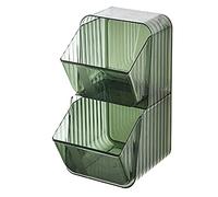 Glomora Food Storage Bin Organisateur, Organisateur de paquets en plastique pour Snacks Sac à thé Instant Coffee Cosmetics Cosmetics Rangement (Transparent Green)