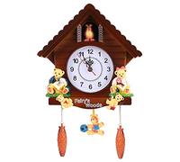 Glomora Horloge Murale Coucou Vintage, Horloge à Pendule Design Cabane dans Les Arbres, Moderne Horloge Murale Coucou, Montre Décorative Rétro, pour Décoration de Maison Salon Bureau