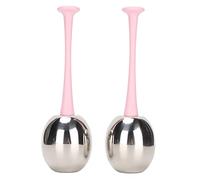 Glomora Lot de 2 boules de glace pour le visage en acier inoxydable, massage, réduction des poches, élimination des ridules, bâtonnets de glace pour les soins de la peau, cible les (Pink Handle)