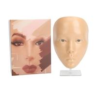 Glomora Makeup Practice Board, maquillage Practice Face avec support en plastique 5D Silicone Full Face Practice de maquillage (White Skin)