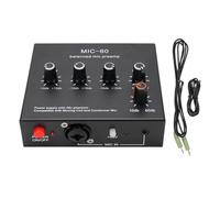 Glomora Microphone Glomora Préampli micro Gain Booster 48V Alimentation Mic Pré-ampli pour le condenseur dynamique XLR 3,5 mm 6,35 mm Entrées sorties (With 3.5mm Sound Cable)