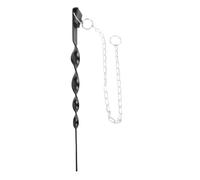 Glomora Poudre Noire Robuste - Ancre de chaîne de Pluie en Fer avec revêtement - Pointe d'ancrage en Spirale de 33 cm pour Tuyau de Descente, idéal pour la décoration de Jardin extérieur
