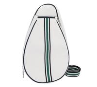 Glomora Professional Tennis Bag, Adjustable Shoulder Strap Water Proof Scratch Proof Canvas Racket Bag with Spacious Storage for Women Men Tennis Badminton Activities 19.29x12.6x2.76in (White)