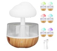 Glomora Rain Cloud Humidificateur, avec 7 lumières LED de Couleur, Humidificateur de Parapluie pour Maison, Bureau, Chambre, détente, Sommeil