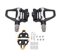 Glomora Road Bike Pedals Nylon Fiber Body CR MO Steel Axle Self Locking Clipless Pedals with Cleats for Bicycle Cycling