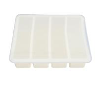 Glomora Silicone Ice Tray Easy Release with Lid for Kitchen Cocktail Coffee (Blanche)
