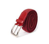 glomy * Ceinture élastique tressée pour garçons et filles, femmes et hommes de 2,50 cm de largeur, rouge, 85 cm