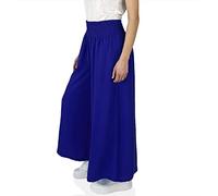 GLOMY Pantalon pour femme, combinaison légère à patte large, taille haute, pantalon de jogging élastique, fabriqué en Italie, bleu foncé, Taglia unica Tall