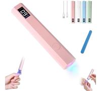 Glonailstickers Finger Nails UV Light, Glo Nail Stickers Kit with UV Light, Handheld UV Light for Gel Nails, Cordless UV LED Nail Lamp, Portable Mini Nail Dryer for Home Personal DIY (Pink)