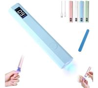 Glonailstickers Finger Nails UV Light, Glo Nail Stickers Kit with UV Light, Handheld UV Light for Gel Nails, Cordless UV LED Nail Lamp, Portable Mini Nail Dryer for Home Personal DIY (Blue)