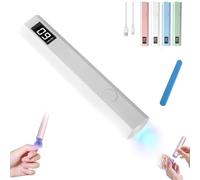 Glonailstickers Finger Nails UV Light, Glo Nail Stickers Kit with UV Light, Handheld UV Light for Gel Nails, Cordless UV LED Nail Lamp, Portable Mini Nail Dryer for Home Personal DIY (White)