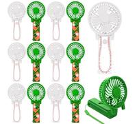 Glooglitter Lot de 12 mini éventails de baseball portables pliables avec cordon - Petit cadeau pour équipe, sport de plein air, jeu de refroidissement - Batterie non incluse