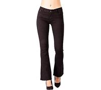 Glook Jean Femme à Pattes d’éléphant, Jeans Regular Denim Coupés Evasés Trompette Vintage Bootcut Taille Normale Naturelle pour Femme (42, Noir)