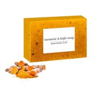 Gloomy Lemon Turmeric & Kojic Acid Soap, savon curcuma visage, Savon À L'acide Kojique, Savon À L'acide Kojique au Citron et au Curcuma, Garde la Peau Humide, Réduit le Teint Inégal de la Peau (1pc)