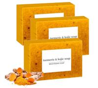 Gloomy Lemon Turmeric & Kojic Acid Soap, savon curcuma visage, Savon À L'acide Kojique, Savon À L'acide Kojique au Citron et au Curcuma, Garde la Peau Humide, Réduit le Teint Inégal de la Peau (3pcs)