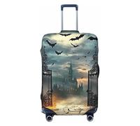Gloomy Woods and Graveyards Housse de protection élastique pour valise de voyage Motif imprimé anti-rayures, Noir , M