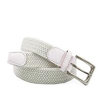 Gloop Ceinture élastique unisexe en tissu tressé pour homme et femme Largeur env. 3,5 cm Taille 105 cm/110 cm/115 cm/120 cm/130 cm/135 cm/140 cm/145 cm/150 cm/155 cm, Blanc., Länge 105 CM (inklusive