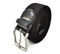 Gloop Ceinture élastique unisexe noire de grande taille, ceinture élastique tressée, en cuir, pour homme et femme, largeur environ 4 cm, multicolore, Gesamtlänge 130 cm